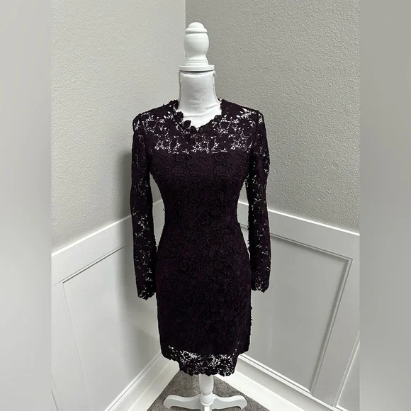 Elie Tahari Dresses | Elie Tahari Bordeaux Lace Cocktail Dress Size 0. Nwt | Color: Purple | Size: 0 | Petiteposh_J's Closet Elie Tahari Dresses | Elie Tahari Bordeaux Lace Cocktail Dress Size 0. Nwt | Color: Purple | Size: 0 | Petiteposh_J's Closet